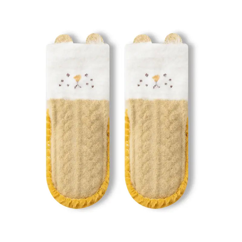Autumn Winter Velvet Toddler Socks & Shoes Non-Slip Cartoon Design
