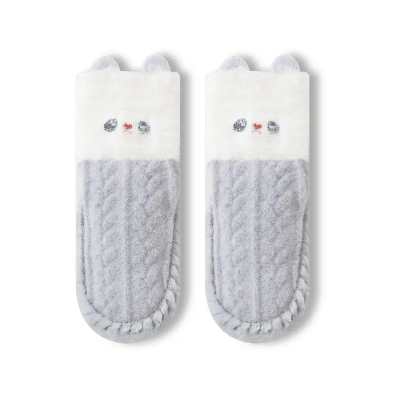 Autumn Winter Velvet Toddler Socks & Shoes Non-Slip Cartoon Design