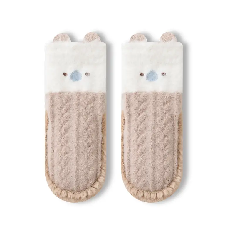 Autumn Winter Velvet Toddler Socks & Shoes Non-Slip Cartoon Design