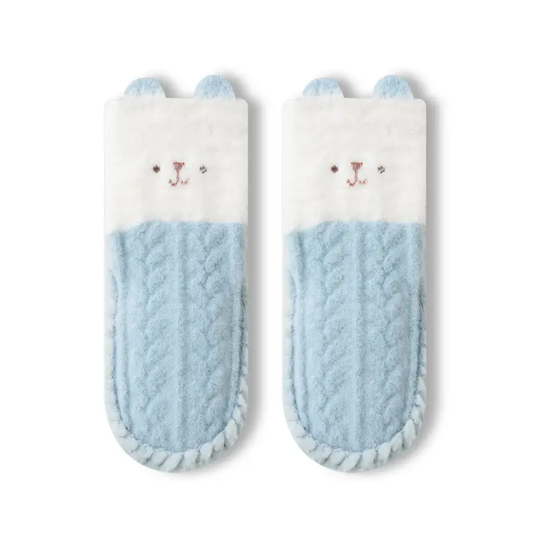 Autumn Winter Velvet Toddler Socks & Shoes Non-Slip Cartoon Design