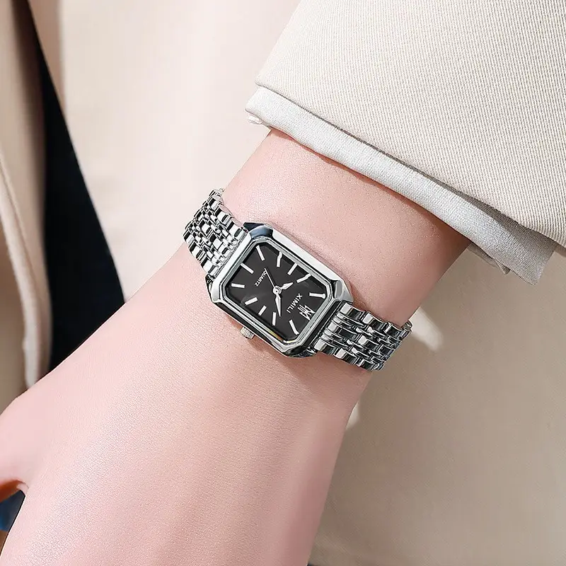 Foreign Trade Hot Selling New Trendy Square Women's Watch Gold Watch Women's Watch Steel Belt Women's Watch Manufacturer Spot Wholesale