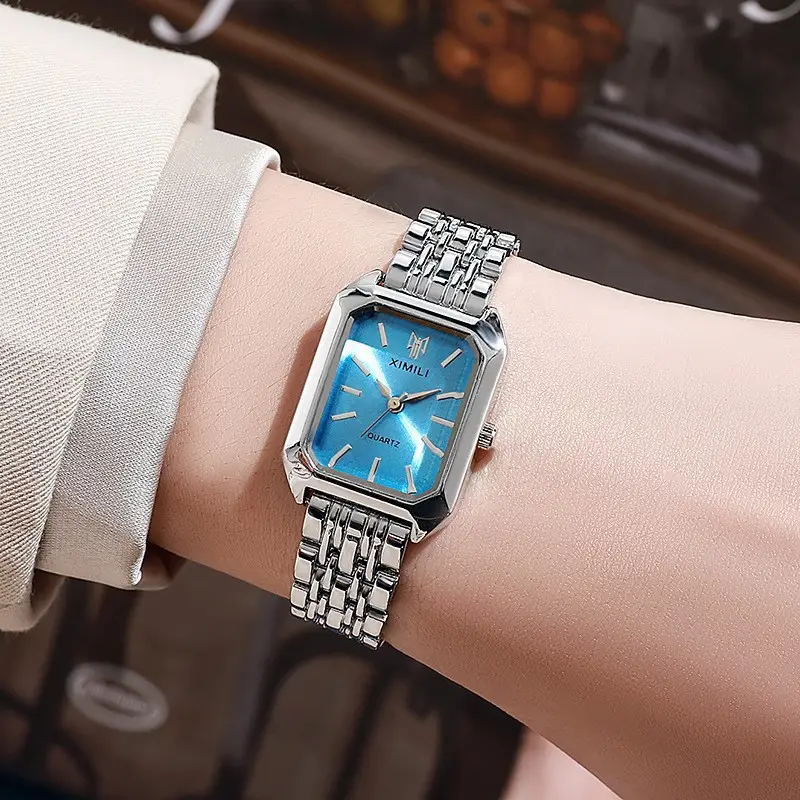 Foreign Trade Hot Selling New Trendy Square Women's Watch Gold Watch Women's Watch Steel Belt Women's Watch Manufacturer Spot Wholesale