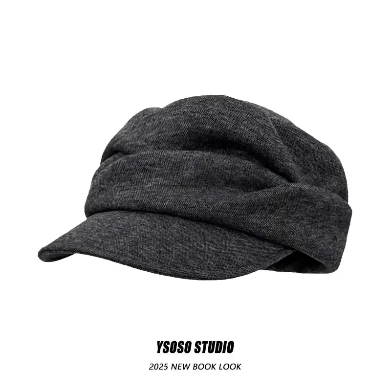 Japanese Style Flat Cap Yamamoto Style 2025 Winter Black — feature 4
