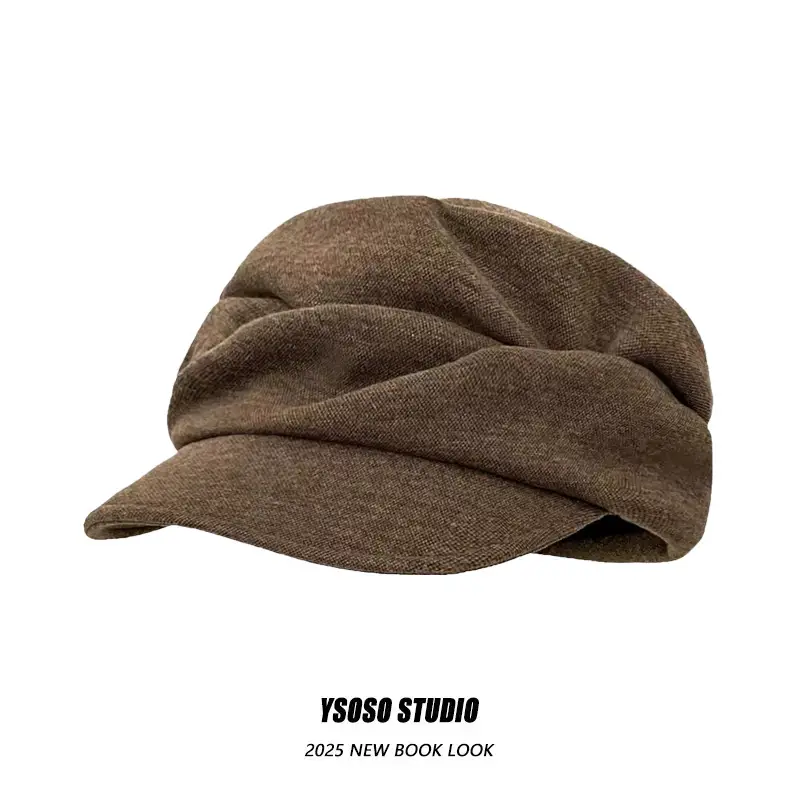 Japanese Style Flat Cap Yamamoto Style 2025 Winter Black - Image 4