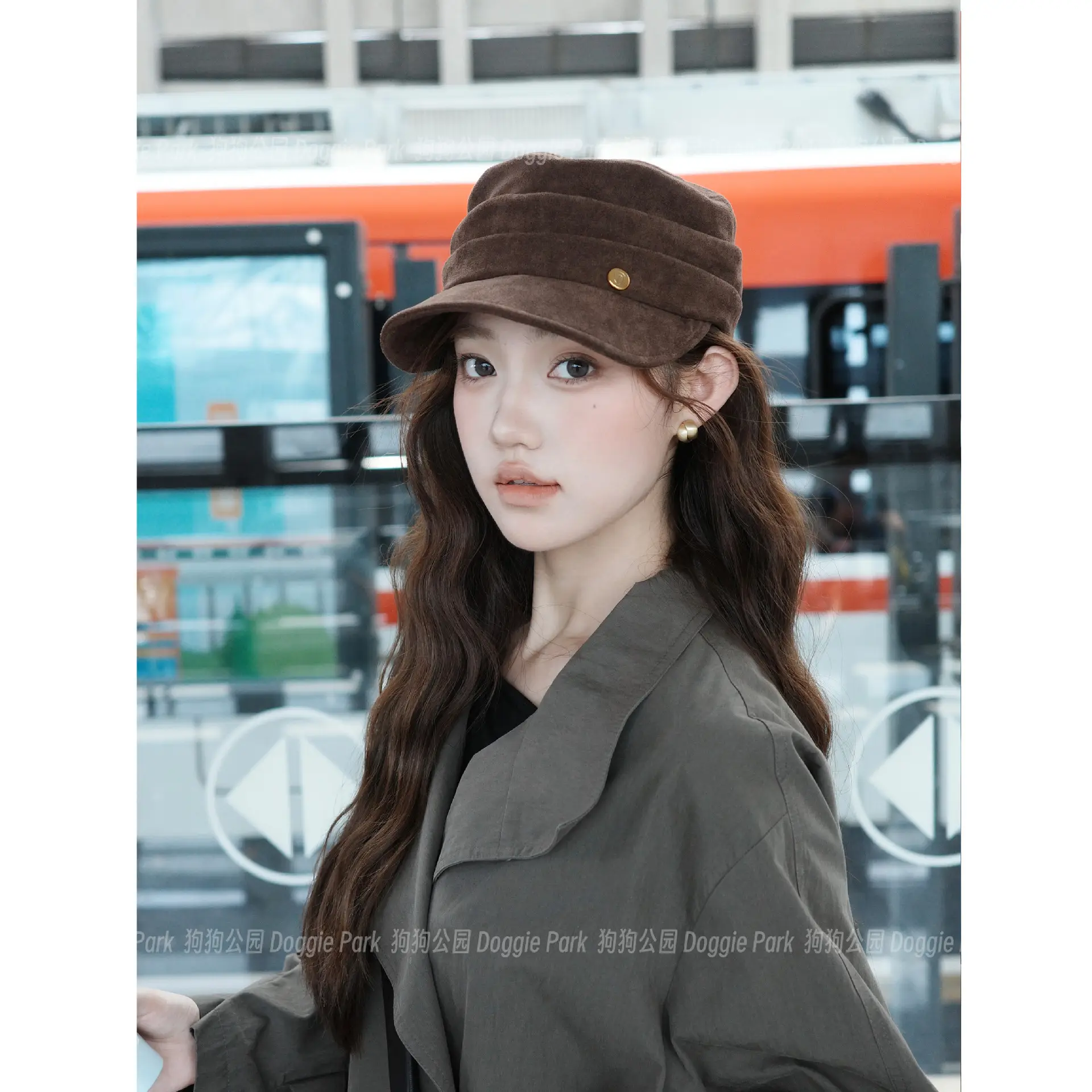 Brown Duckbill Cap for Women Men Casual Wear