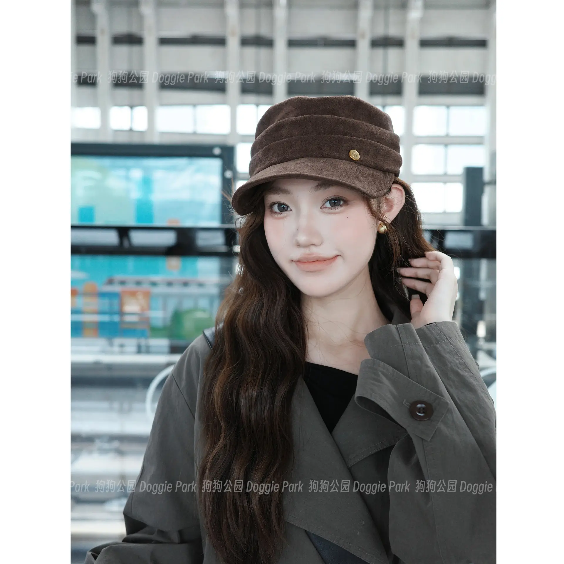 Brown Duckbill Cap for Women Men Casual Wear