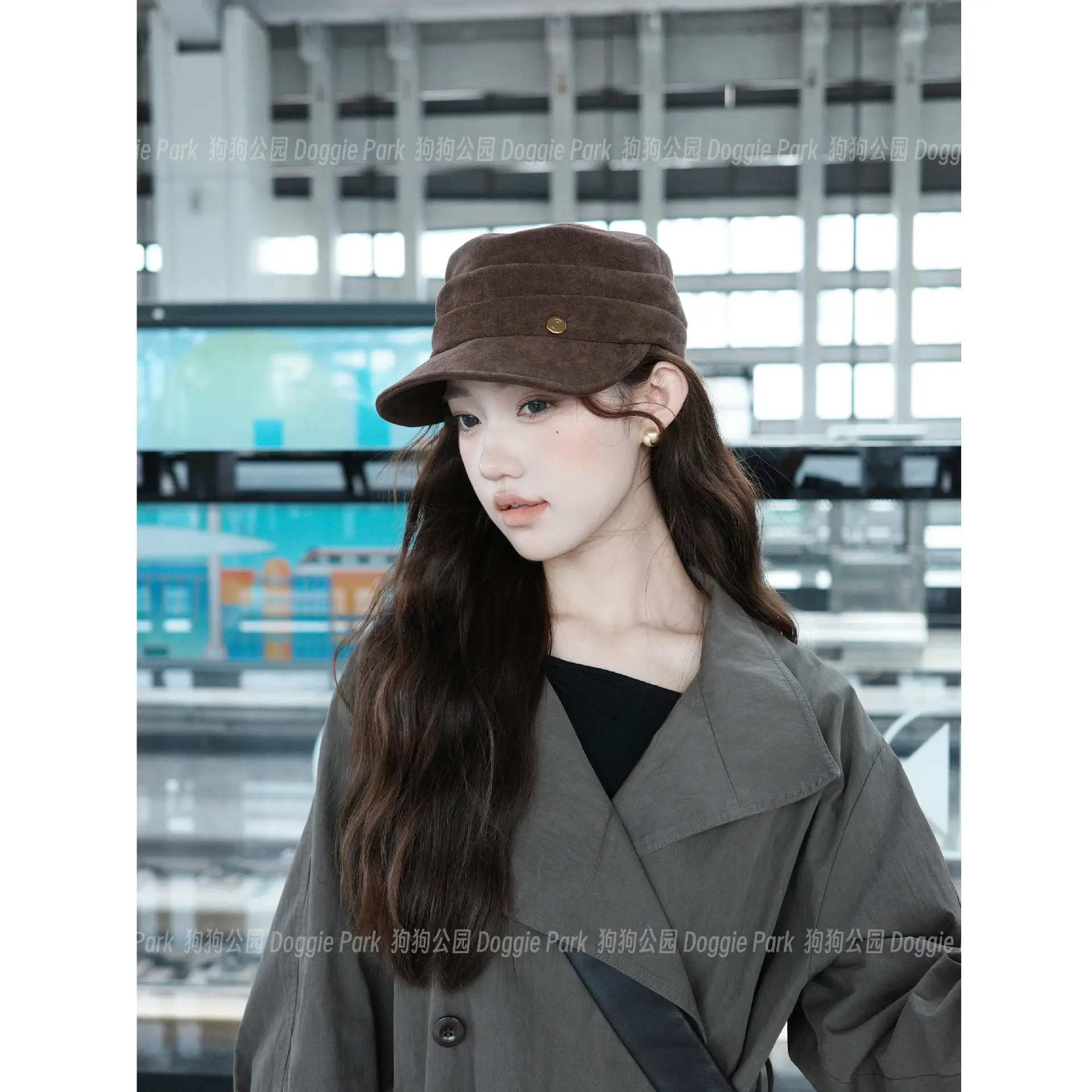 Brown Duckbill Cap for Women Men Casual Wear