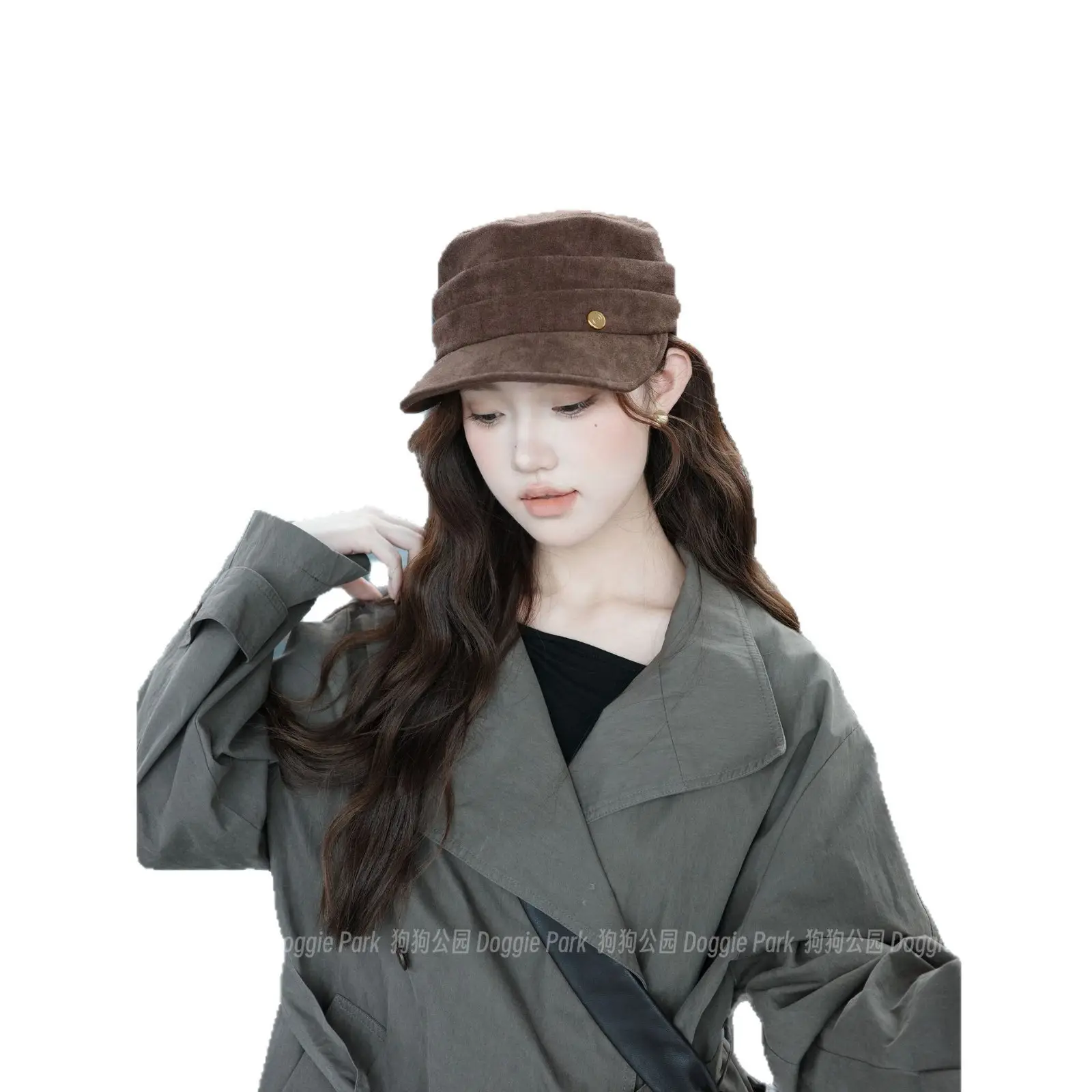 Brown Duckbill Cap for Women Men Casual Wear