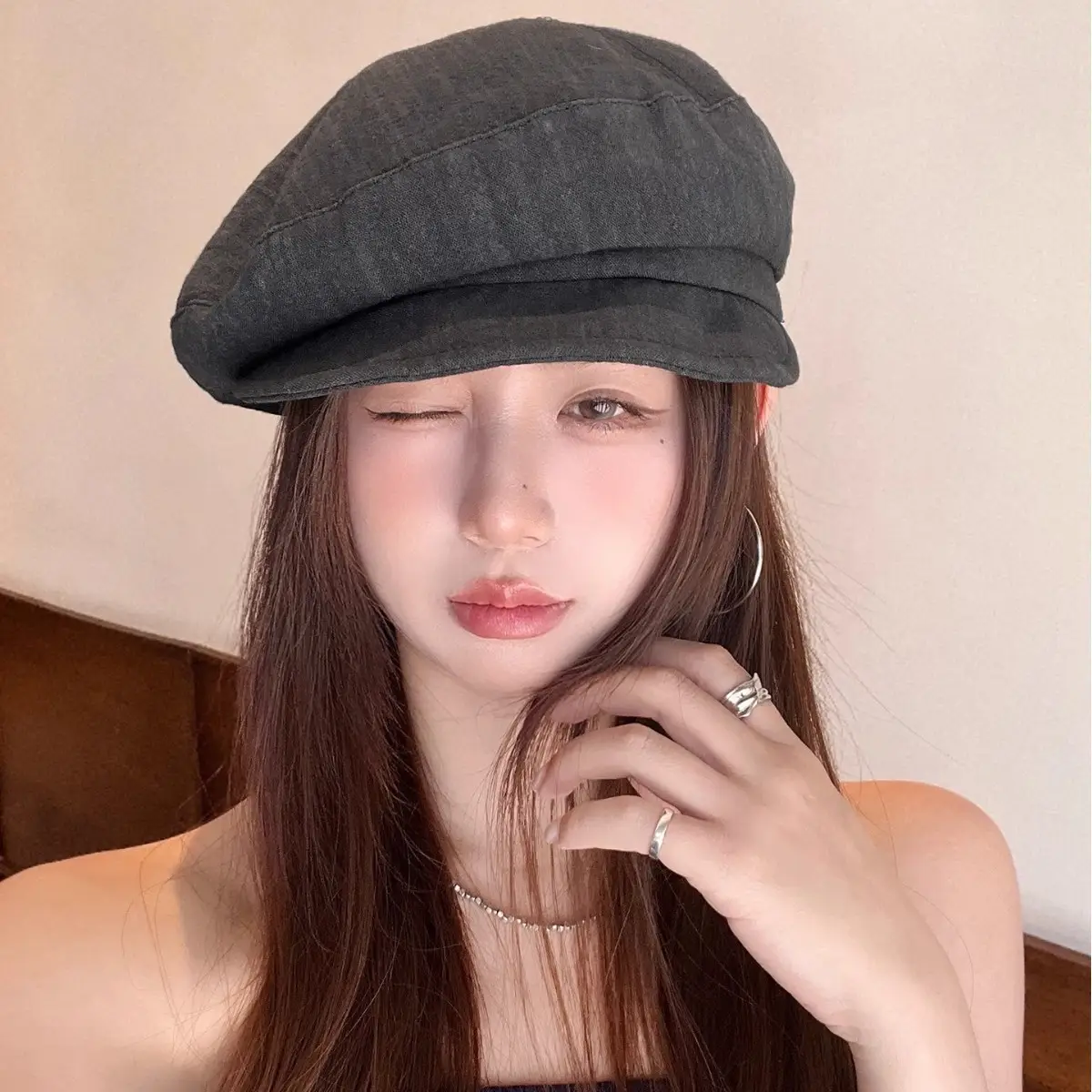 Vintage Japanese Style Women's Cloud Beret Brown