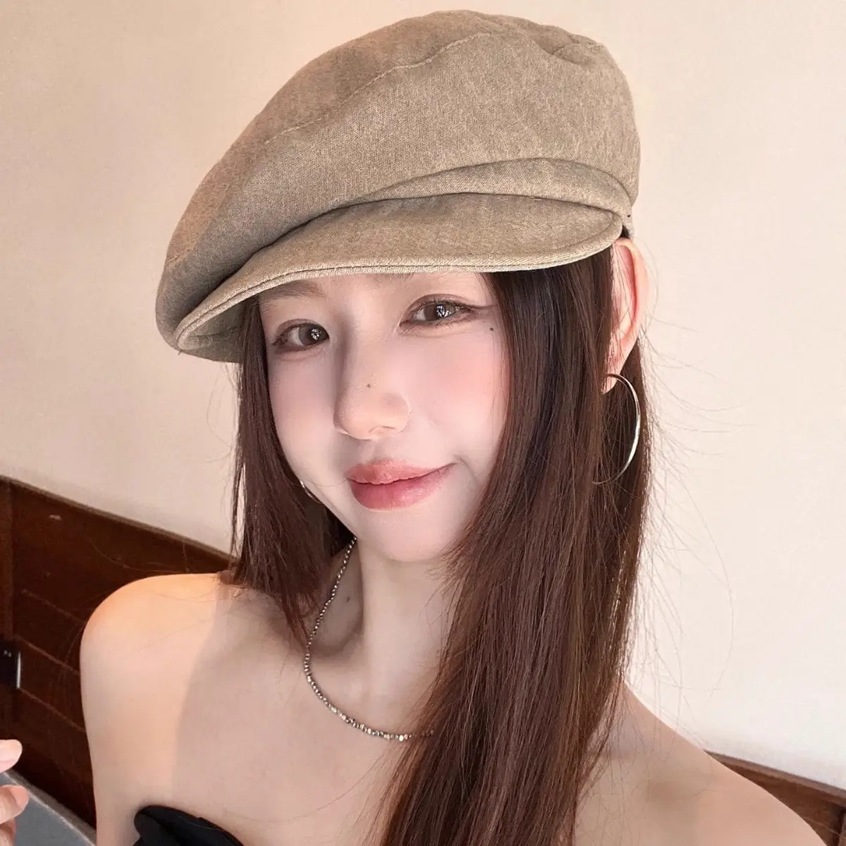 Vintage Japanese Style Women's Cloud Beret Brown