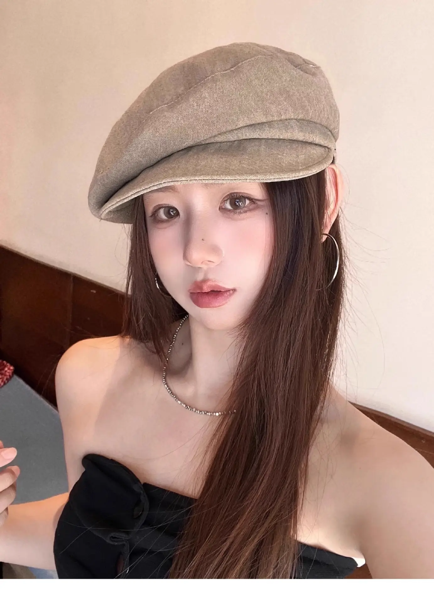 Vintage Japanese Style Women's Cloud Beret Brown — feature 10