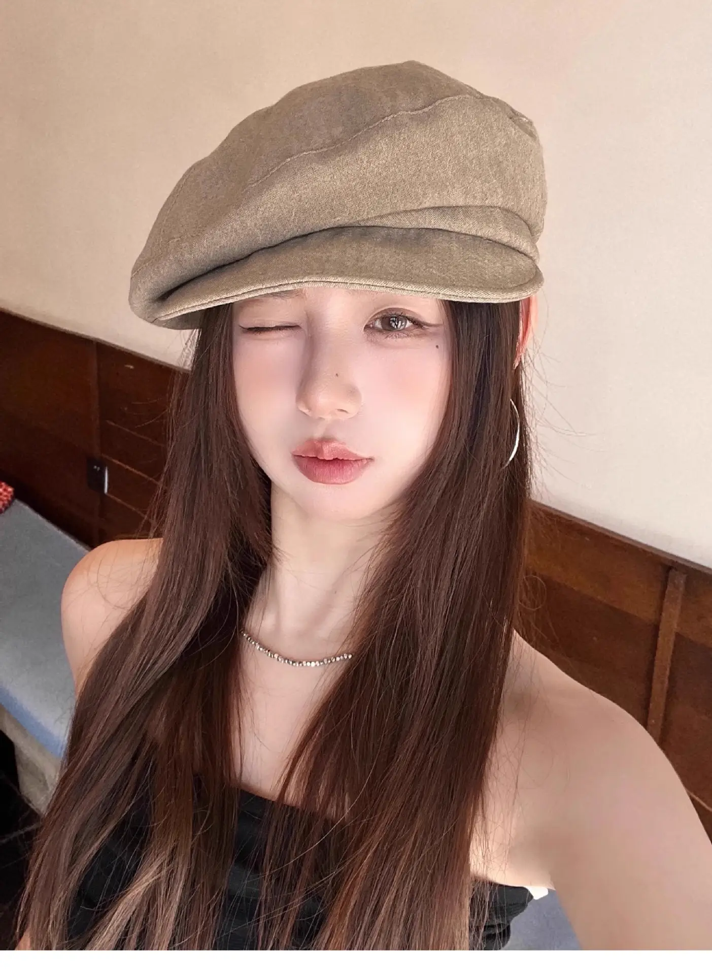 Vintage Japanese Style Women's Cloud Beret Brown — feature 11