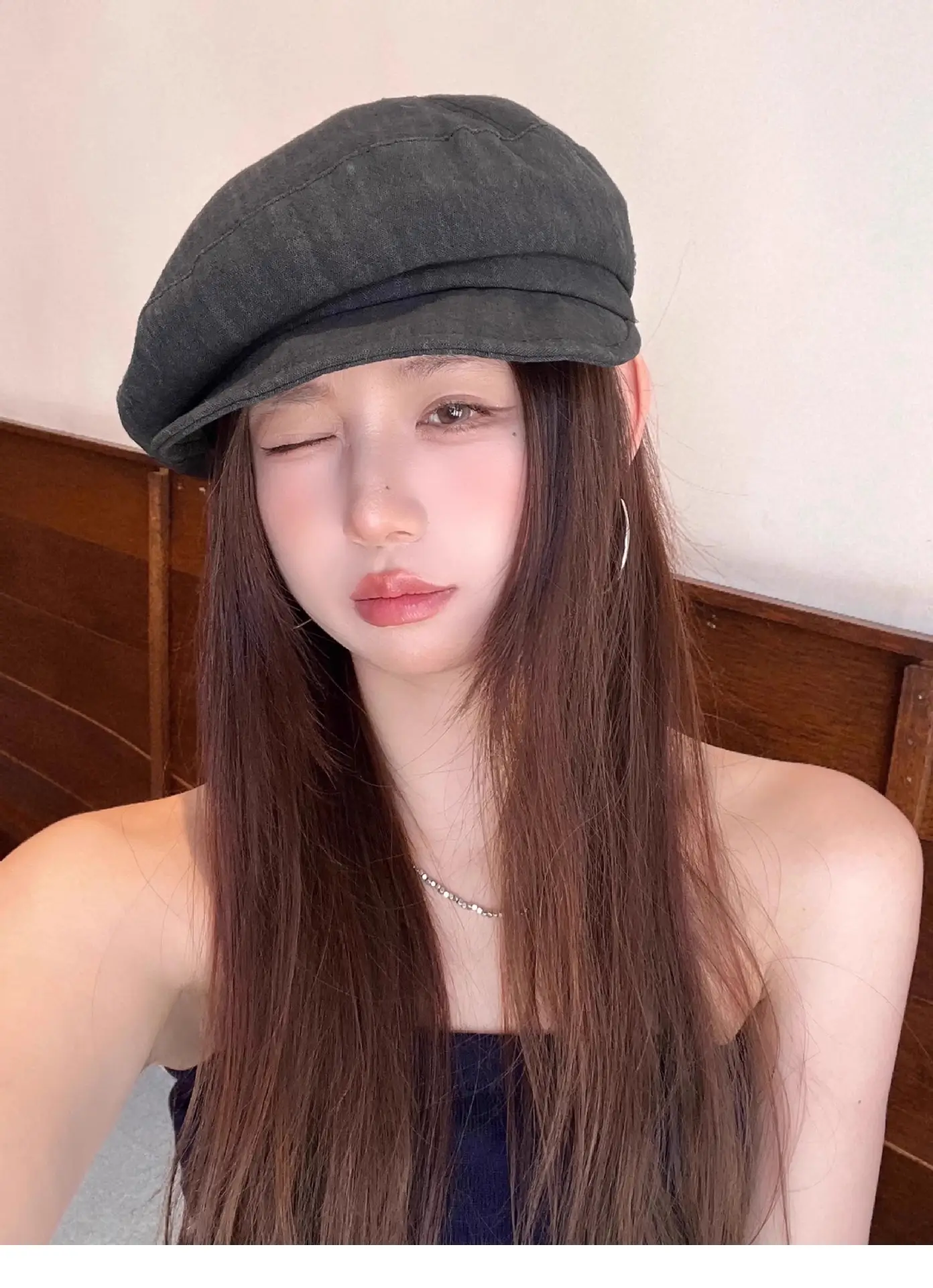Vintage Japanese Style Women's Cloud Beret Brown — feature 5