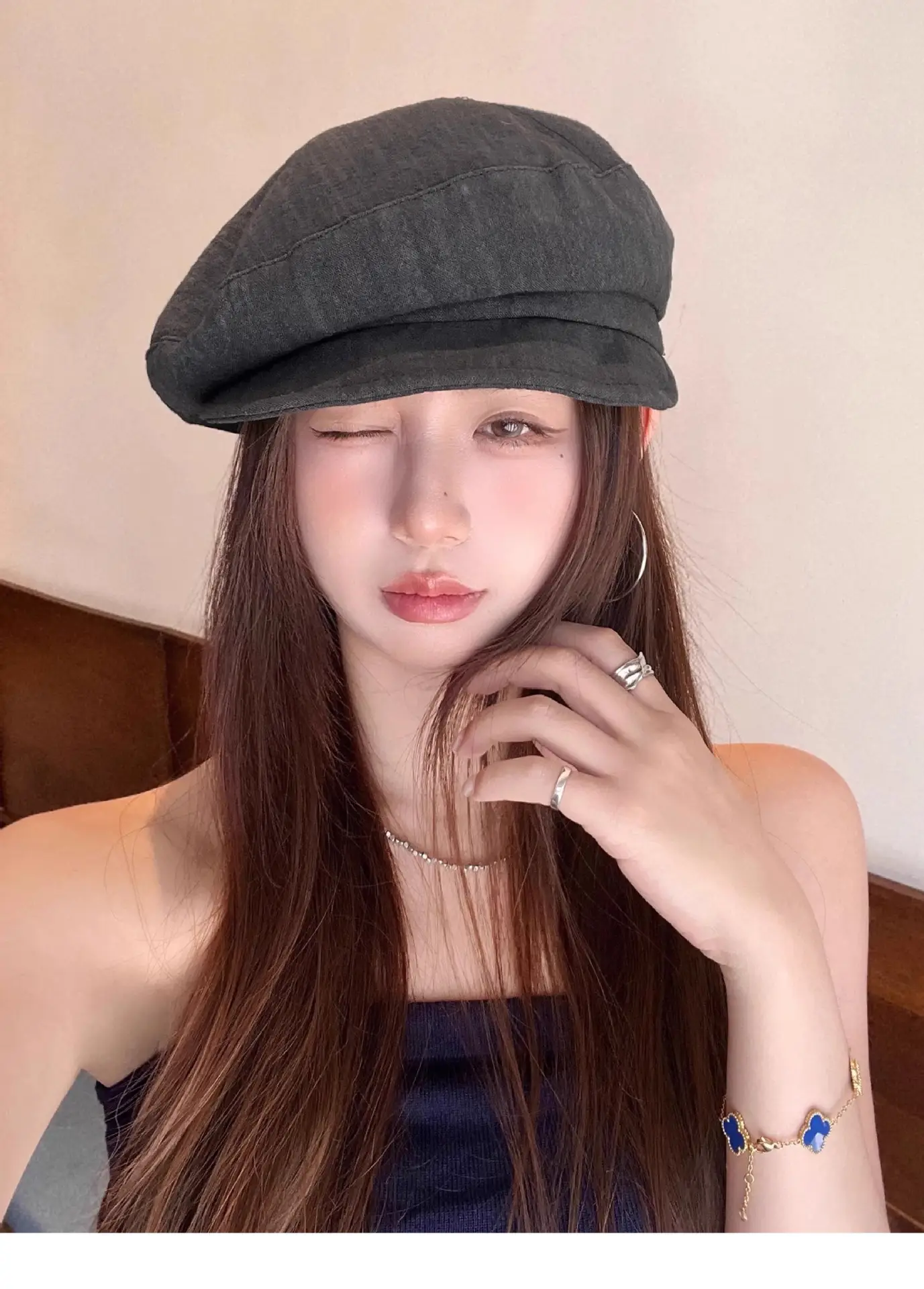 Vintage Japanese Style Women's Cloud Beret Brown — feature 6