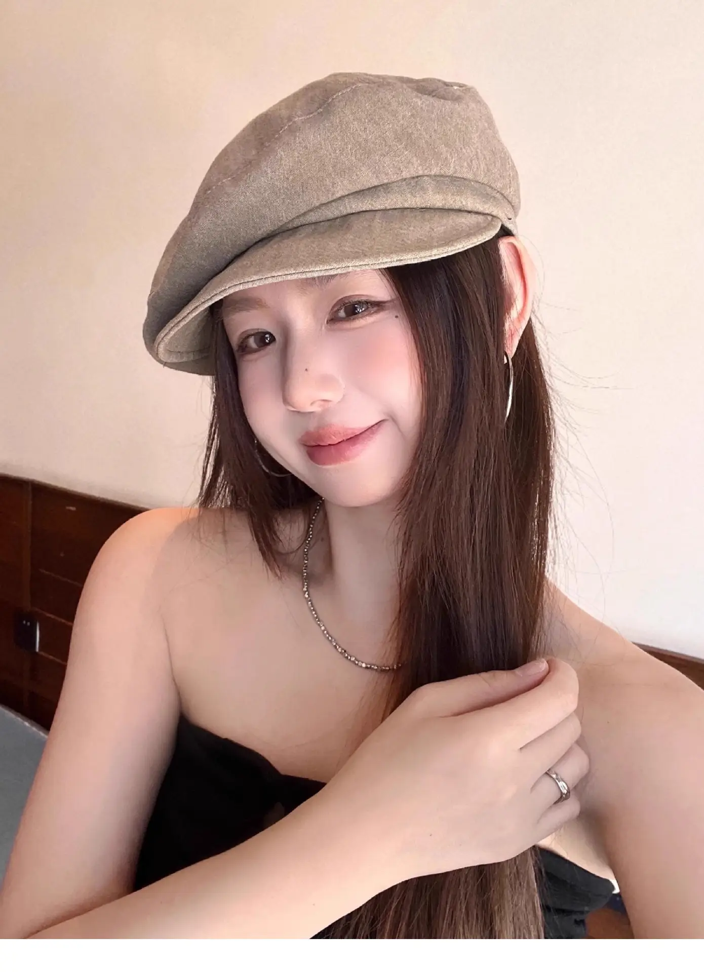 Vintage Japanese Style Women's Cloud Beret Brown — feature 8