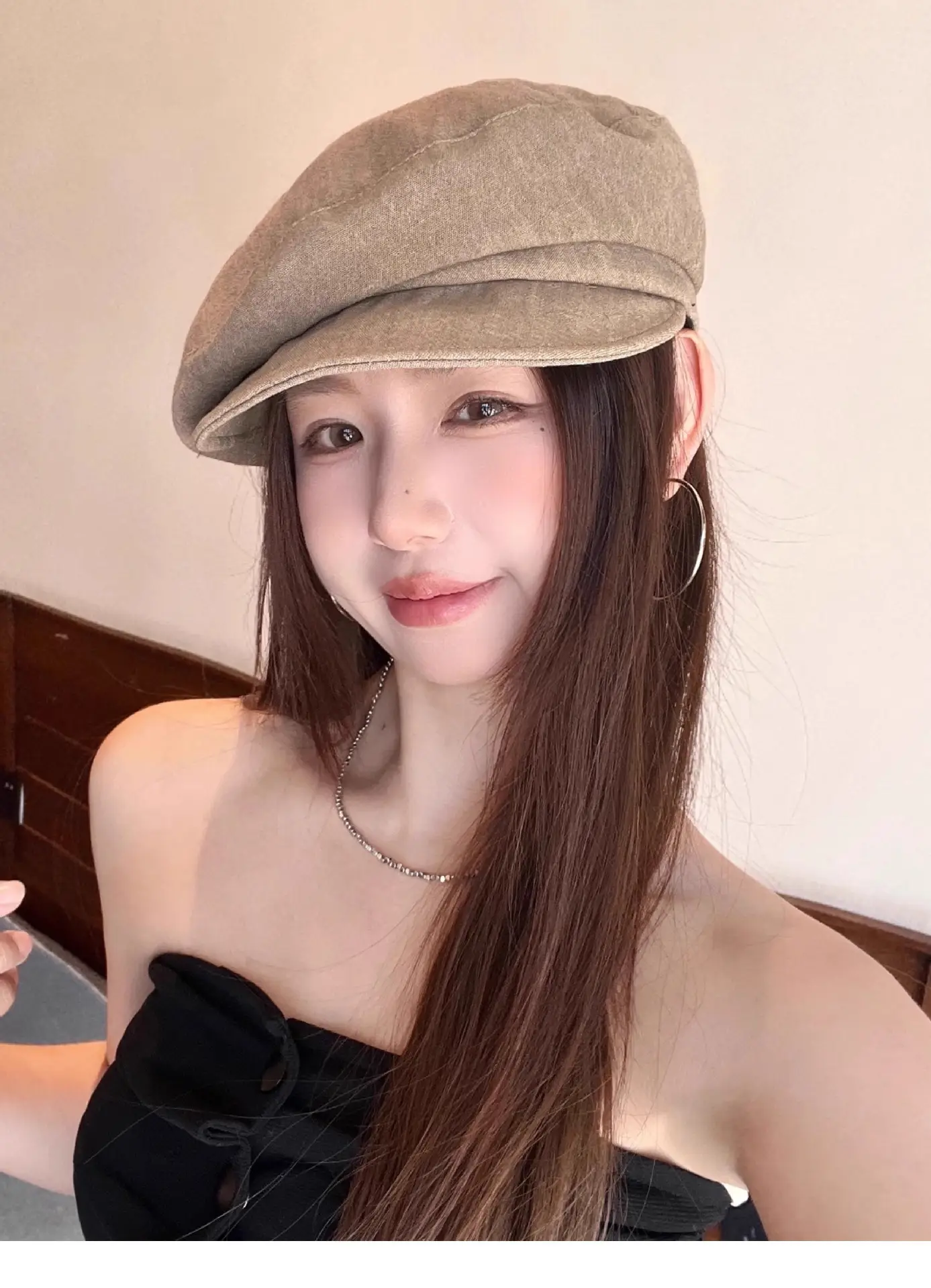 Vintage Japanese Style Women's Cloud Beret Brown — feature 9