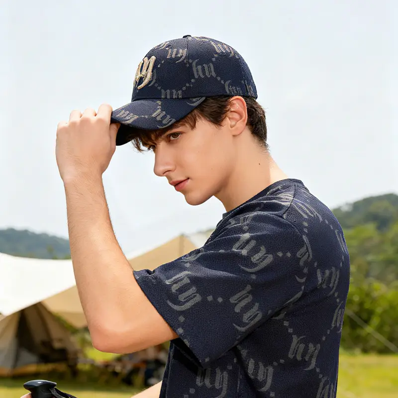 Unisex Brown Embroidered Baseball Cap with Full Print - Image 10