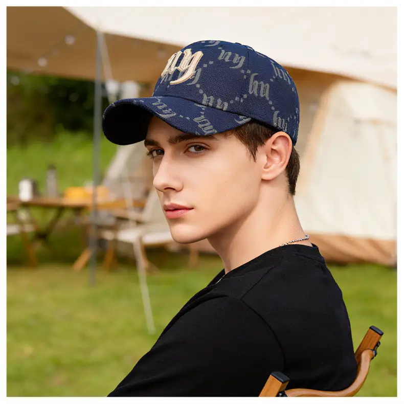 Unisex Brown Embroidered Baseball Cap with Full Print — feature 15