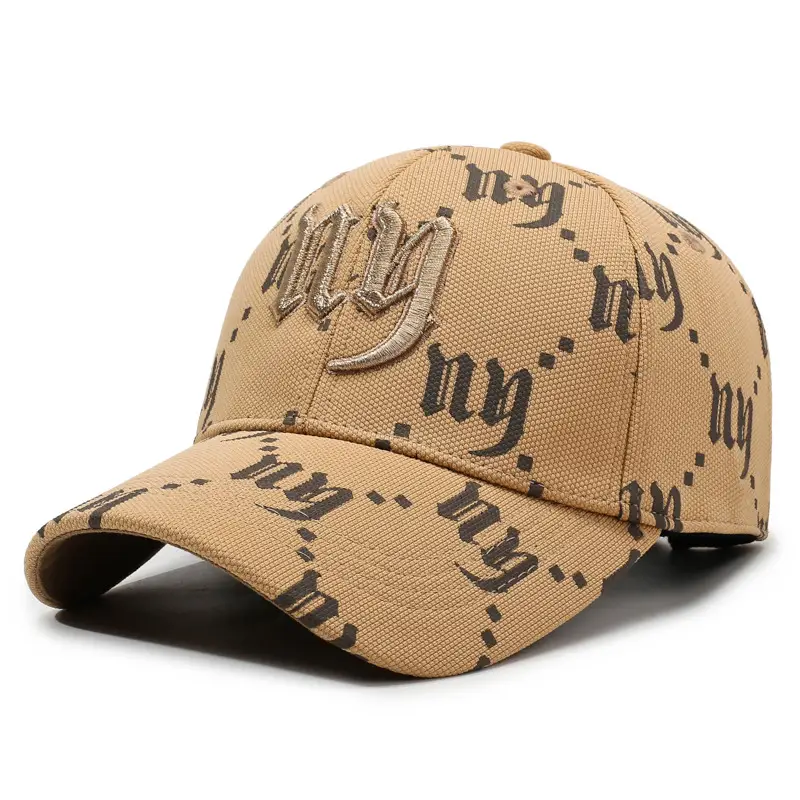 Unisex Brown Embroidered Baseball Cap with Full Print - Image 5