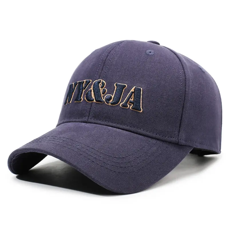 Men Beige Baseball Cap Sun Hat with Embroidered Design - Image 5