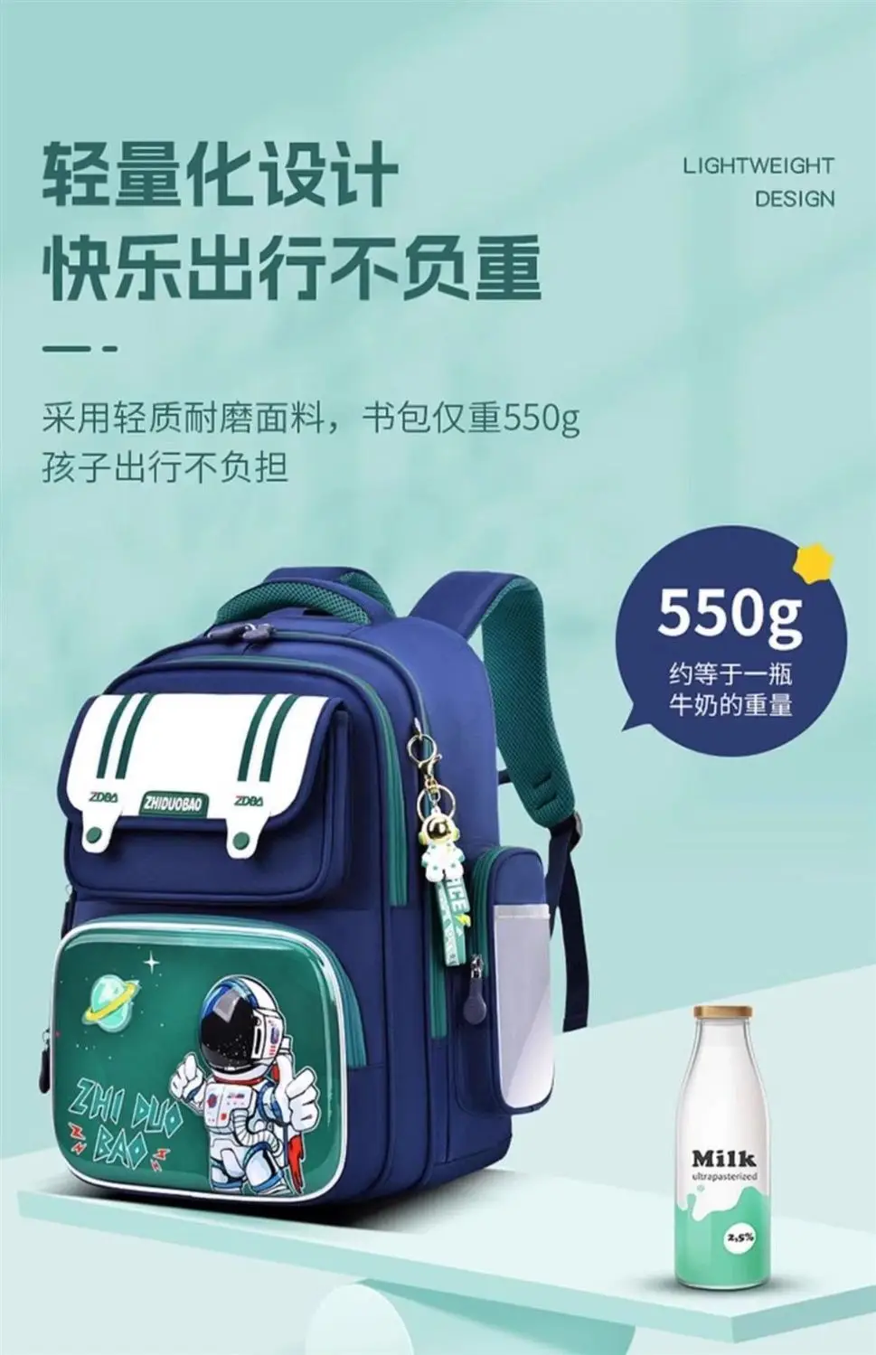 Schoolbags for Boys, Primary School Students, Grades 1, 2, 3 to 6, Astronaut Spine Protection, Burden Reduction, Waterproof Boy and Kidsren's Backpack — feature 16