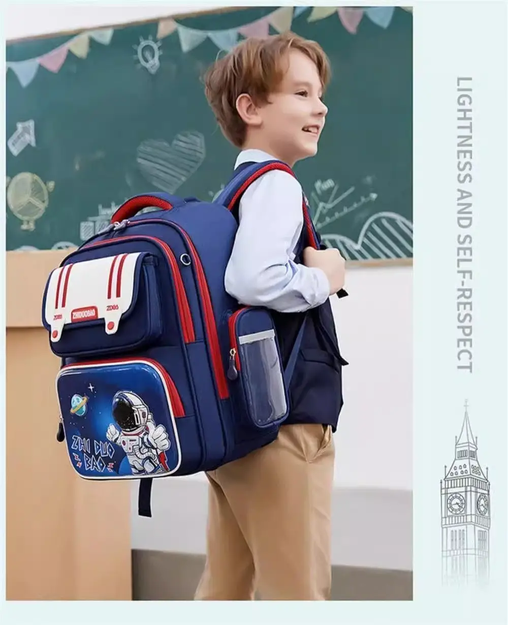 Schoolbags for Boys, Primary School Students, Grades 1, 2, 3 to 6, Astronaut Spine Protection, Burden Reduction, Waterproof Boy and Kidsren's Backpack — feature 25