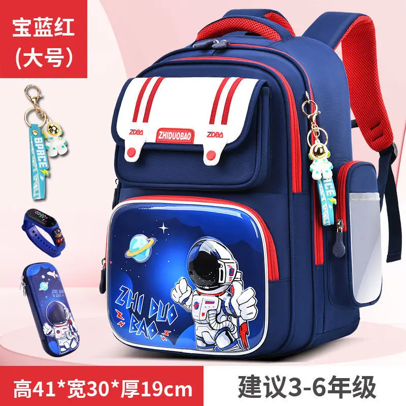 Schoolbags for Boys, Primary School Students, Grades 1, 2, 3 to 6, Astronaut Spine Protection, Burden Reduction, Waterproof Boy and Kidsren's Backpack
