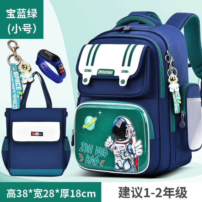 Schoolbags for Boys, Primary School Students, Grades 1, 2, 3 to 6, Astronaut Spine Protection, Burden Reduction, Waterproof Boy and Kidsren's Backpack