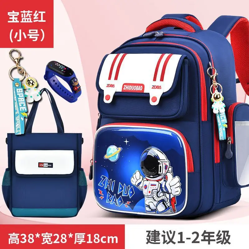 Schoolbags for Boys, Primary School Students, Grades 1, 2, 3 to 6, Astronaut Spine Protection, Burden Reduction, Waterproof Boy and Kidsren's Backpack