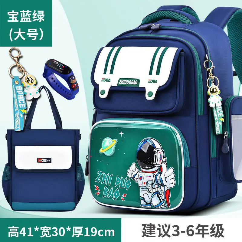 Schoolbags for Boys, Primary School Students, Grades 1, 2, 3 to 6, Astronaut Spine Protection, Burden Reduction, Waterproof Boy and Kidsren's Backpack