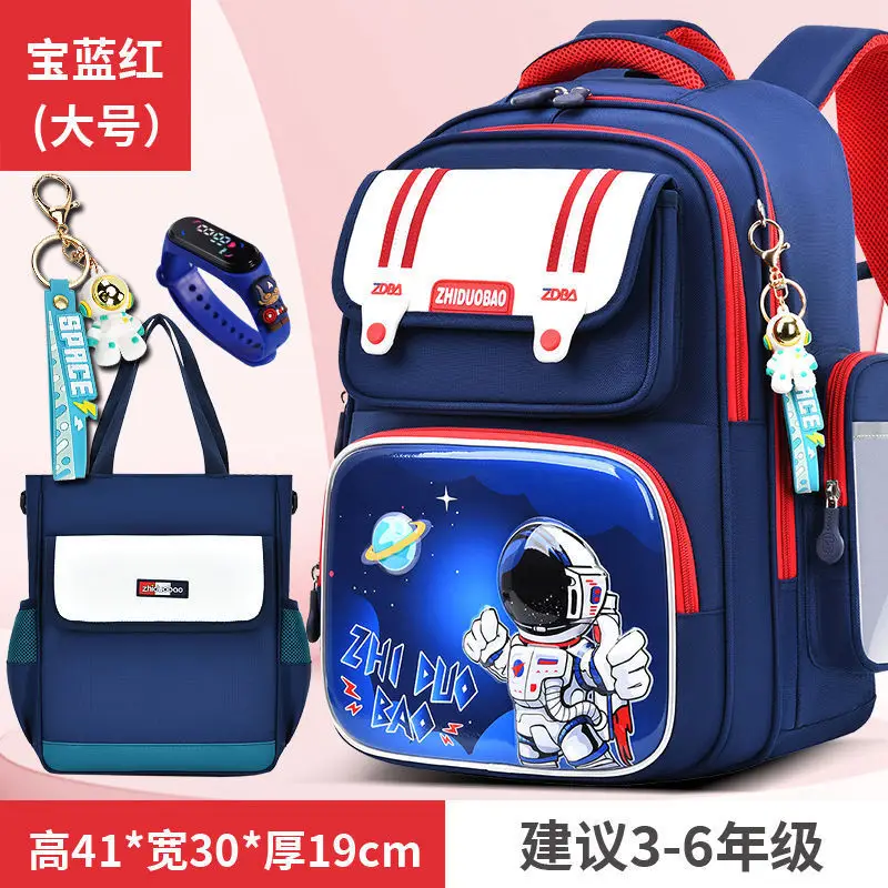 Schoolbags for Boys, Primary School Students, Grades 1, 2, 3 to 6, Astronaut Spine Protection, Burden Reduction, Waterproof Boy and Kidsren's Backpack