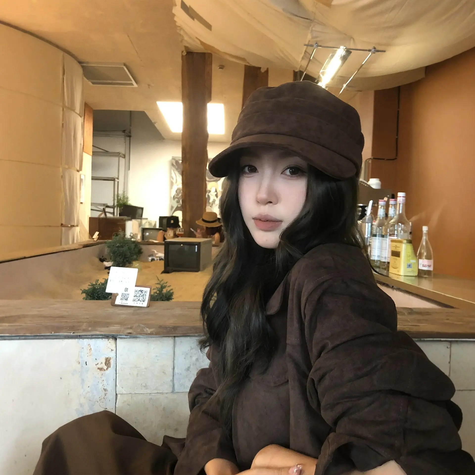 Women Suede Flat Cap Autumn Winter Japanese Retro