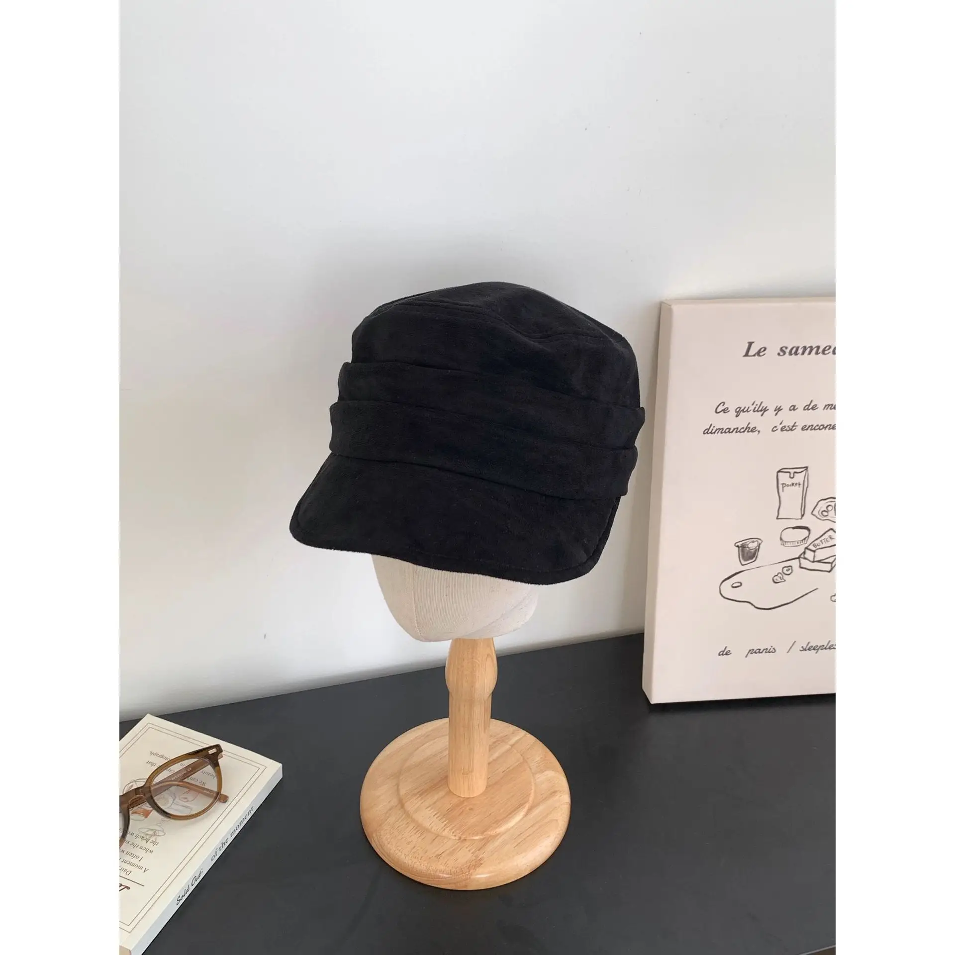 Women Suede Flat Cap Autumn Winter Japanese Retro — feature 2