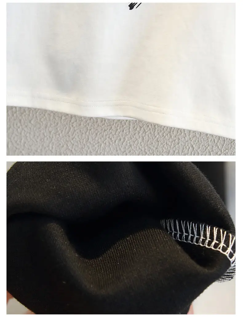 Boys Long Sleeve T-Shirt White Black Heart Print — feature 13