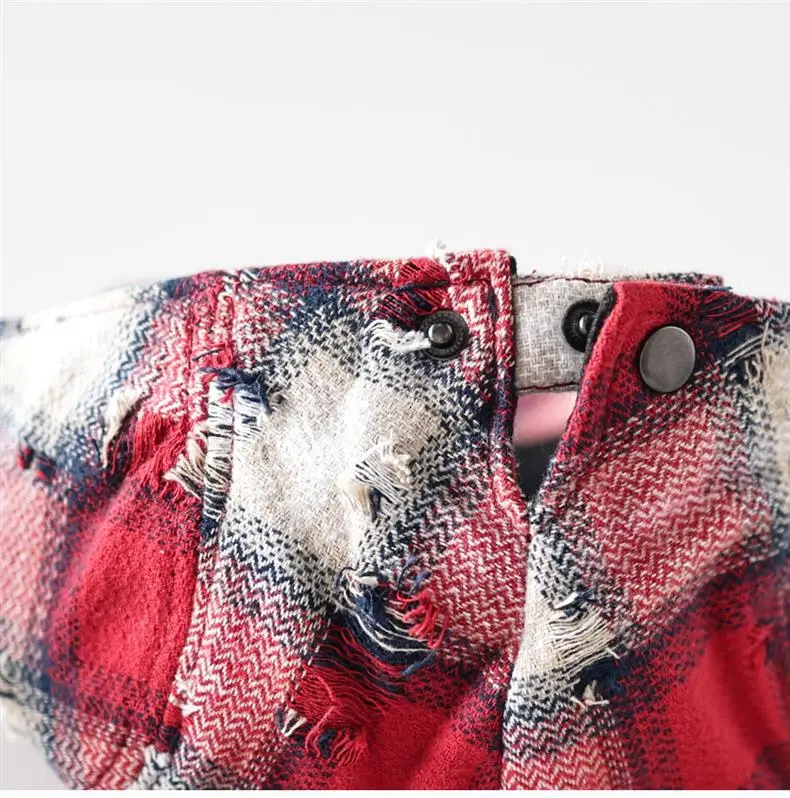Retro Plaid Ripped Sunshade Cap for Men Women — feature 11