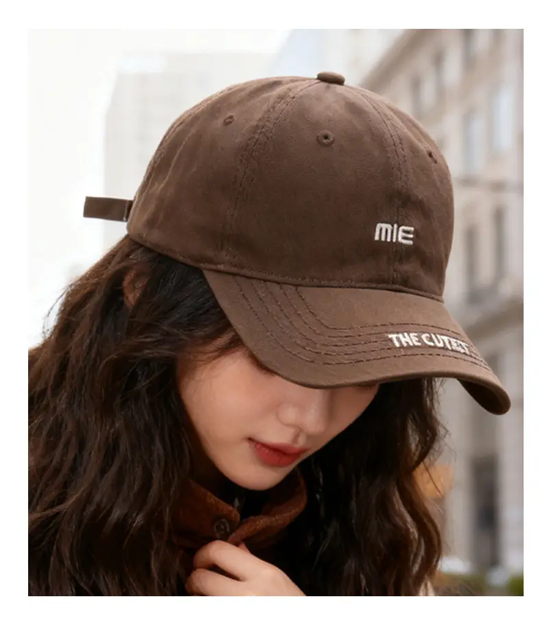 Women Letter Embroidered Baseball Cap with Wide Bristles — feature 2