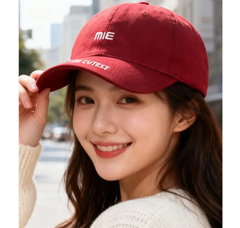 Women Letter Embroidered Baseball Cap with Wide Bristles — feature 6