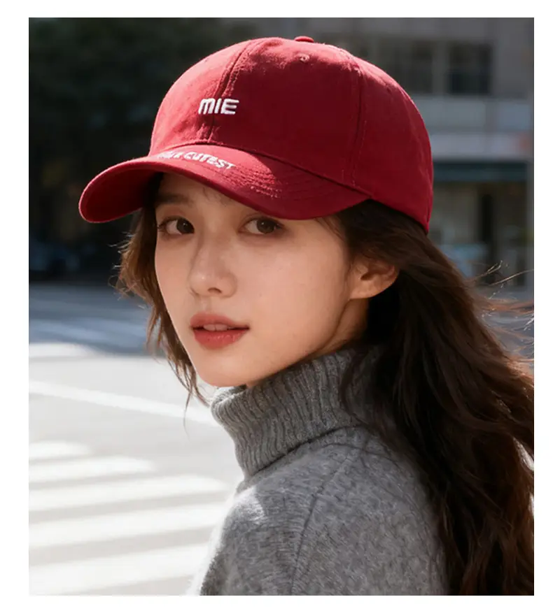 Women Letter Embroidered Baseball Cap with Wide Bristles — feature 7