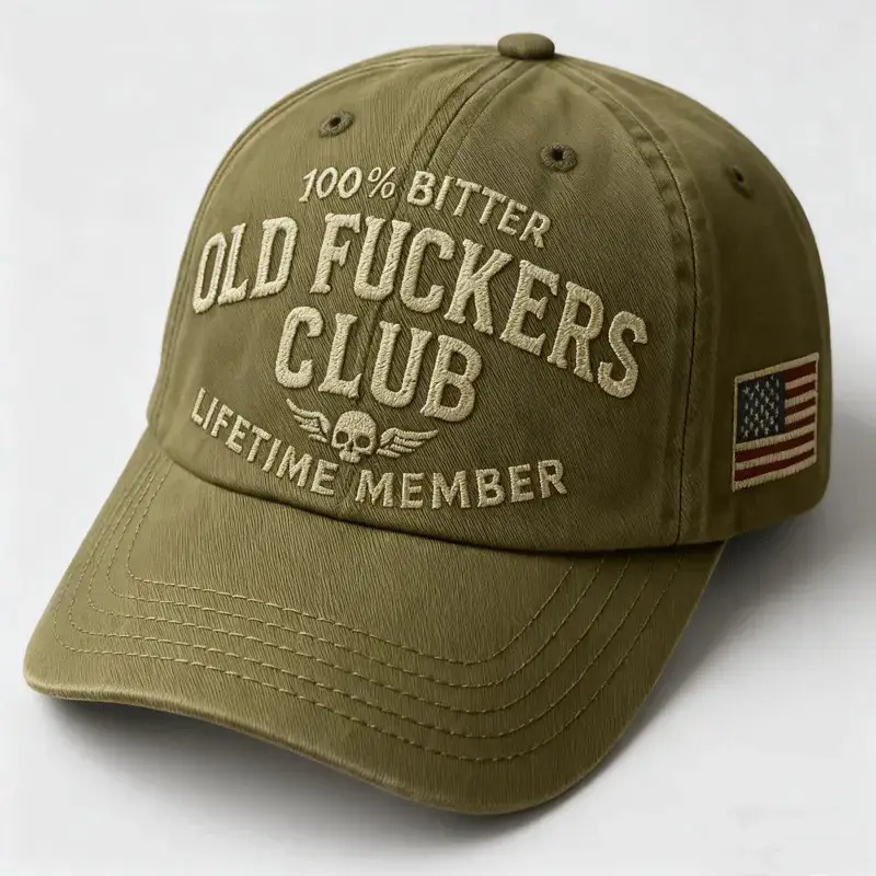 Men Old Fucker Hat 100% Bitter Wash Cotton Baseball Cap - Image 4