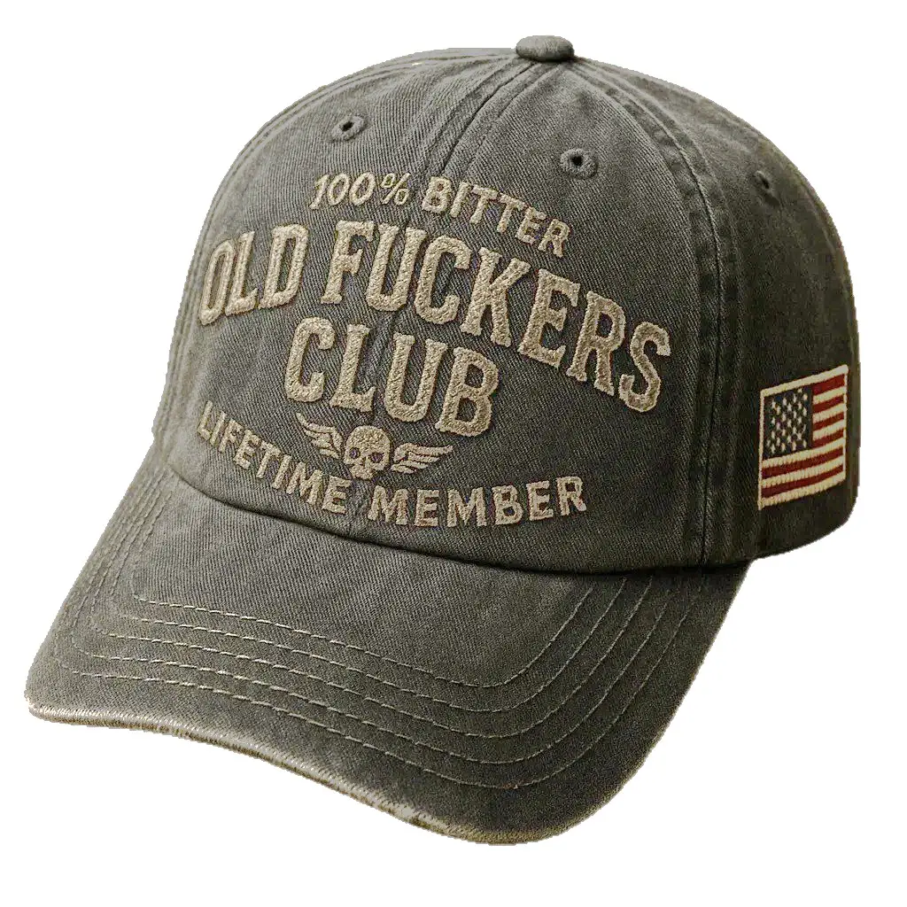Men Old Fucker Hat 100% Bitter Wash Cotton Baseball Cap - Image 5
