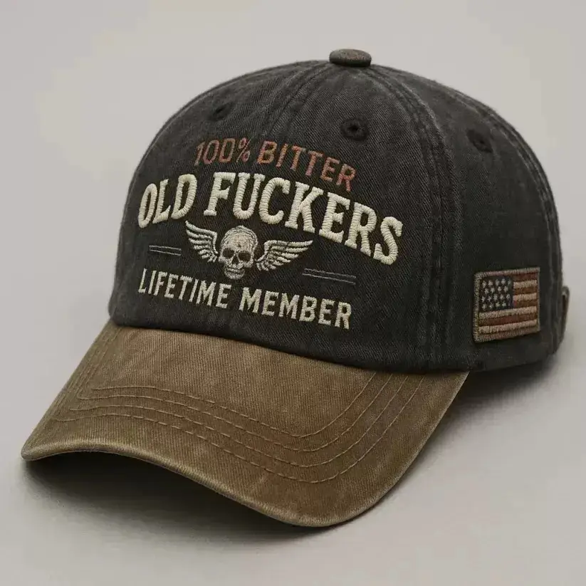Men Old Fucker Hat 100% Bitter Wash Cotton Baseball Cap - Image 7