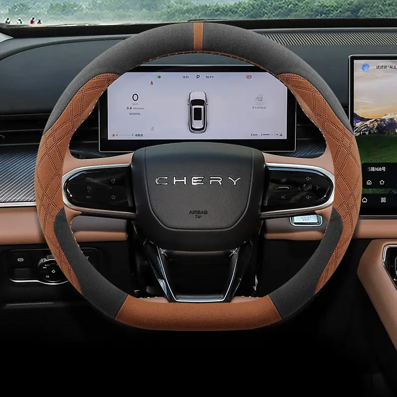 Chery Tiggo 8/9 Tiggo 8Pro/Plus Tiggo 7Plus Arrizo 8/5 Steering Wheel Cover Suede Leather All Year Round