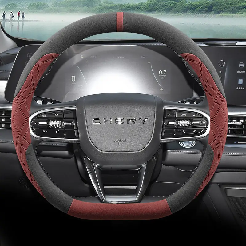 Chery Tiggo 8/9 Tiggo 8Pro/Plus Tiggo 7Plus Arrizo 8/5 Steering Wheel Cover Suede Leather All Year Round