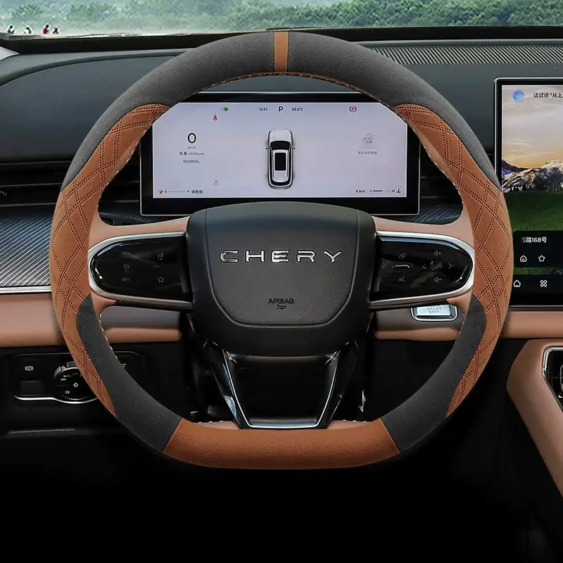 Chery Tiggo 8/9 Tiggo 8Pro/Plus Tiggo 7Plus Arrizo 8/5 Steering Wheel Cover Suede Leather All Year Round — feature 2