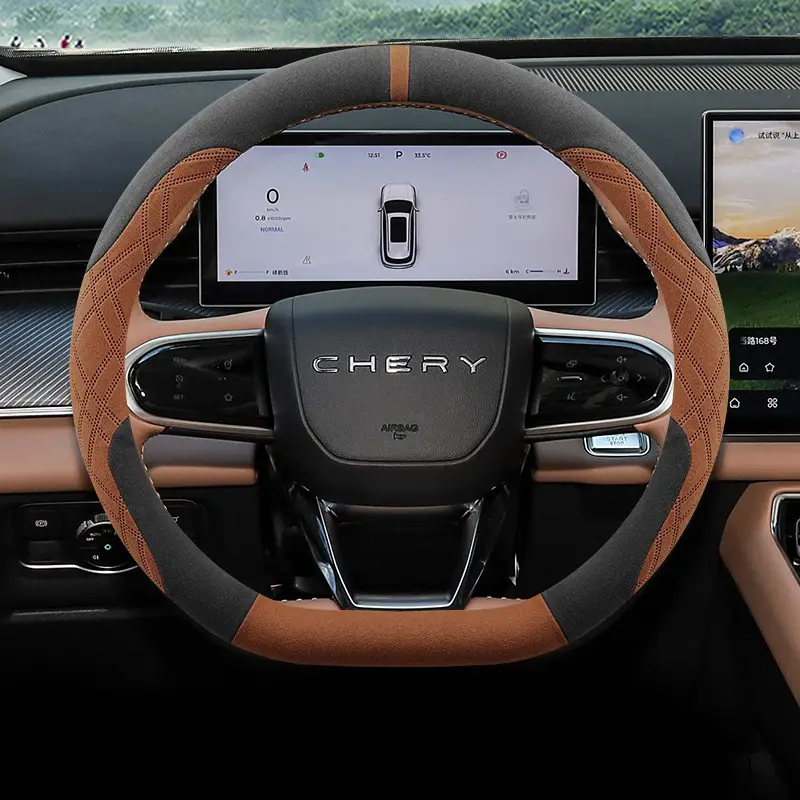 Chery Tiggo 8/9 Tiggo 8Pro/Plus Tiggo 7Plus Arrizo 8/5 Steering Wheel Cover Suede Leather All Year Round