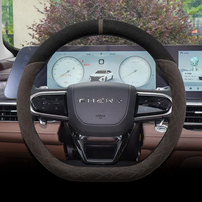 Chery Tiggo 8/9 Tiggo 8Pro/Plus Tiggo 7Plus Arrizo 8/5 Steering Wheel Cover Suede Leather All Year Round