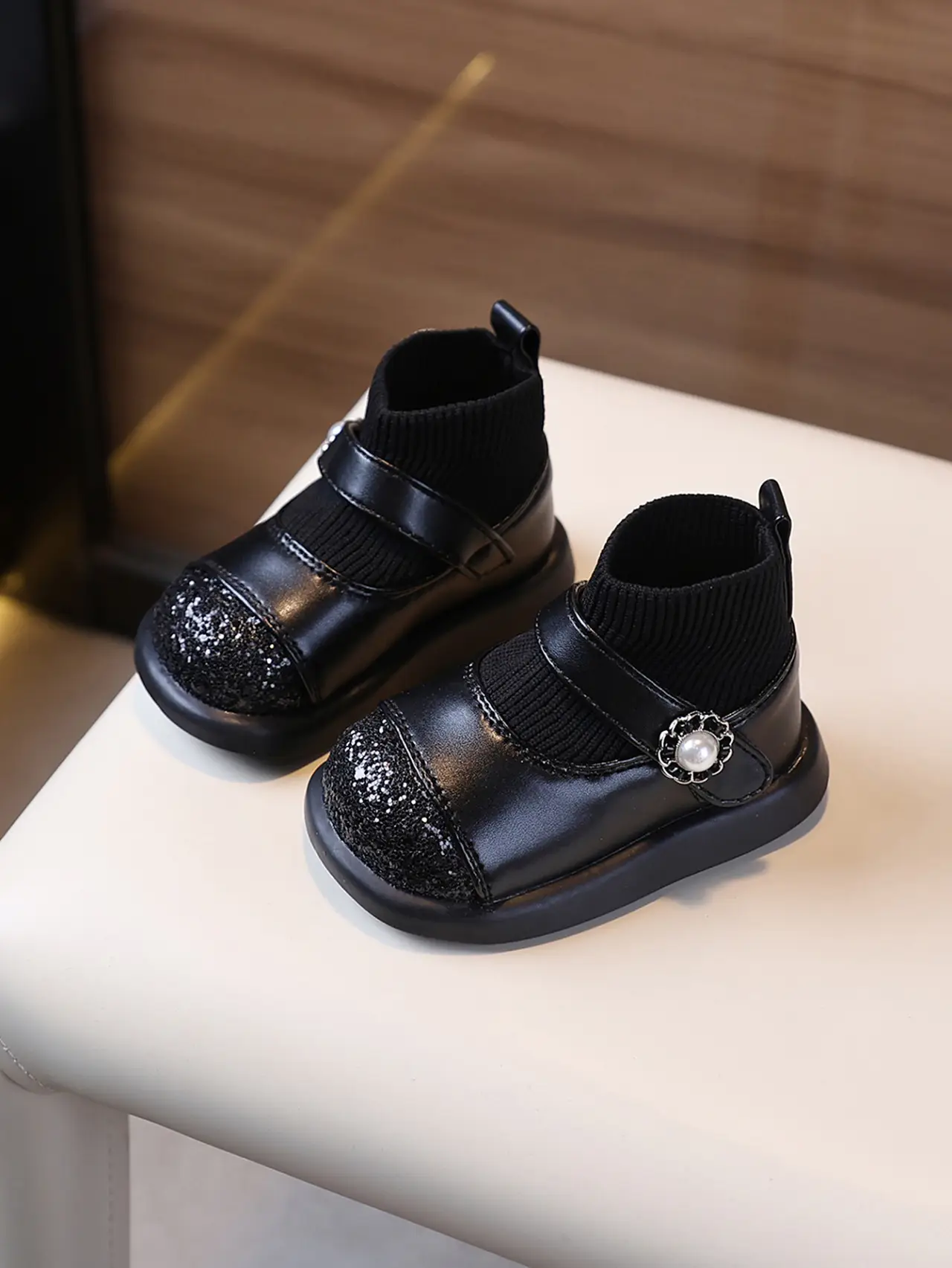Toddler Princess Shoes Black Soft Sole 1-3Y — feature 2