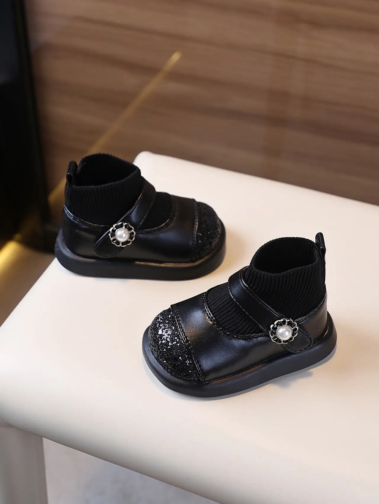 Toddler Princess Shoes Black Soft Sole 1-3Y — feature 4