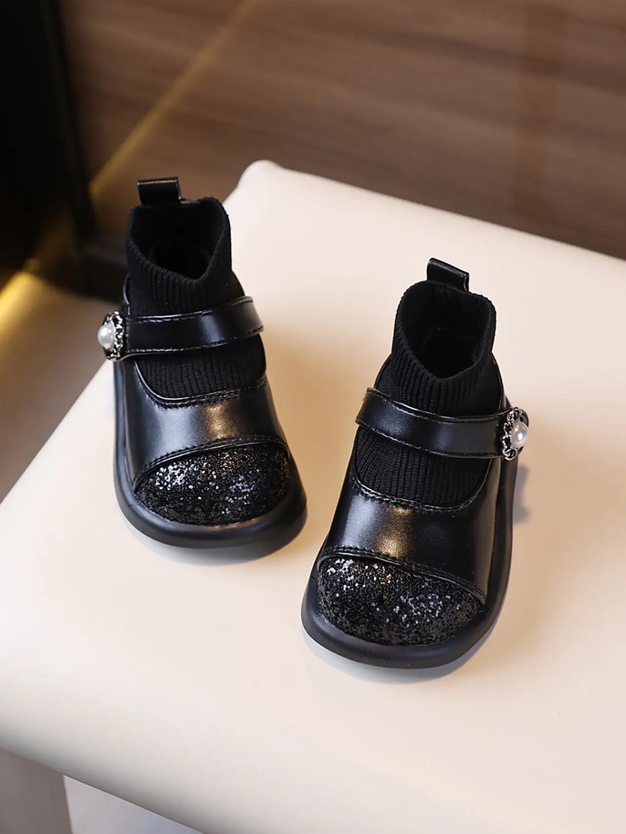 Toddler Princess Shoes Black Soft Sole 1-3Y — feature 5
