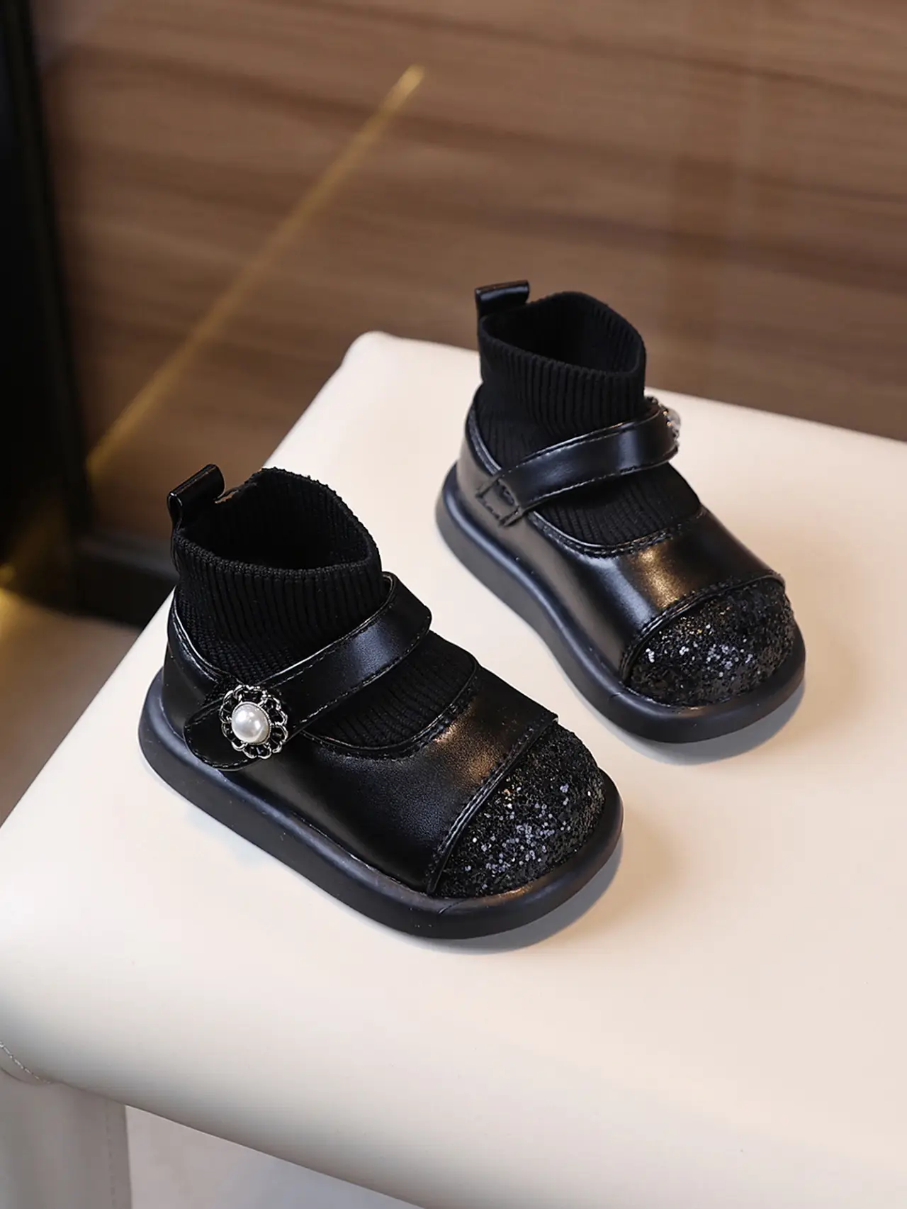 Toddler Princess Shoes Black Soft Sole 1-3Y — feature 6